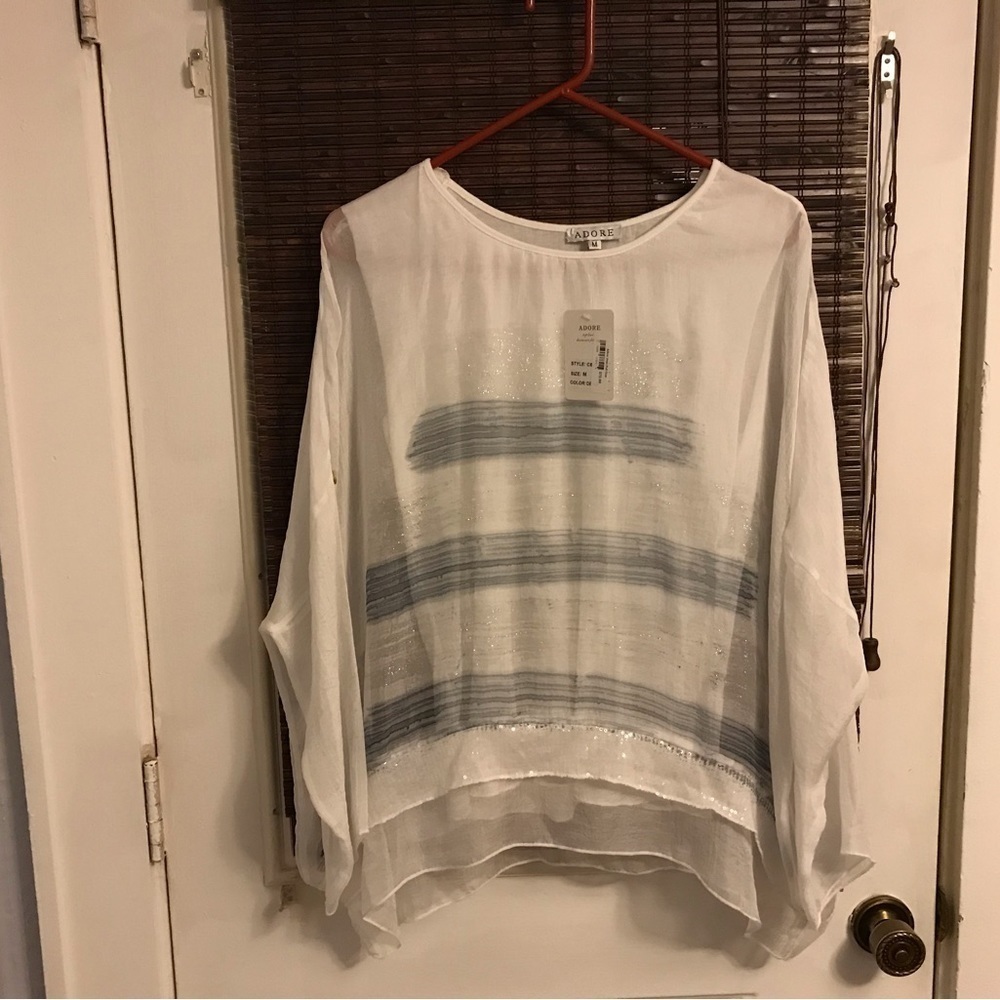 NWT Adore sheer Pull Over Tunic Top